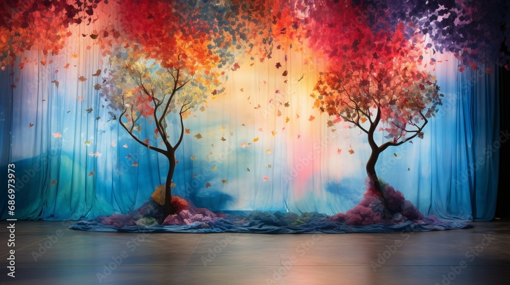 backdrop filled with vivid and harmonious color tones that ignite the imagination.