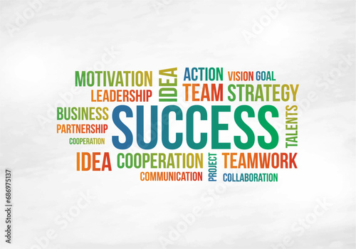 Success  Wall Decal, Office Branding, Typography Design Vector Template
