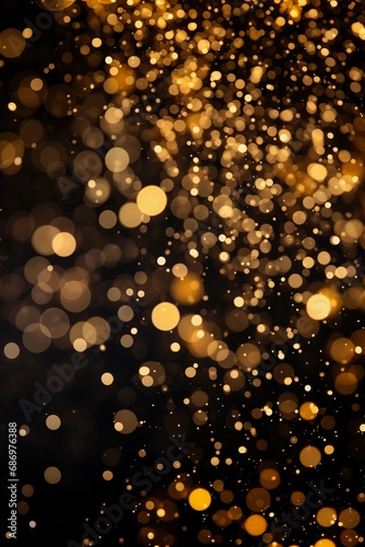 Beautiful Black and Gold Defocused Lights Bokeh Abstract Background