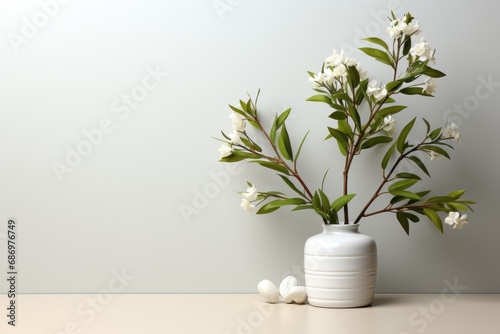 Artful Tranquility Realistic White Background for Modern Living Generative AI