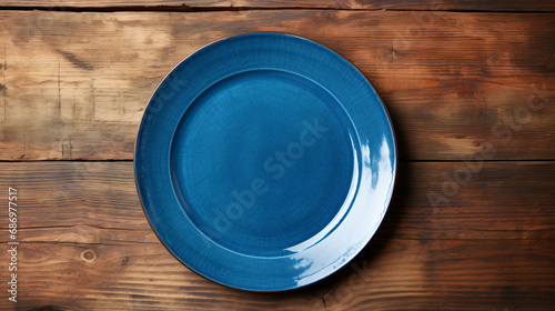 Empty Plate with a Blue Napkin