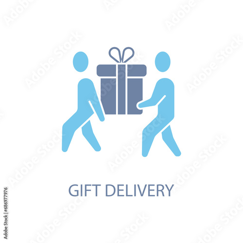 gift delivery concept line icon. Simple element illustration. gift delivery concept outline symbol design.