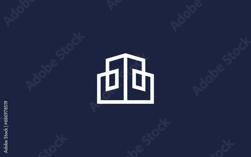 Letter B with building logo icon design Vector design template inspiration