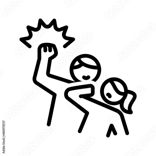 Black line icon for Domestic violence