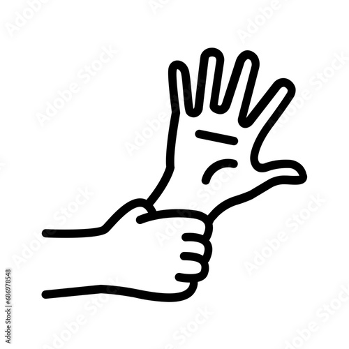 Black line icon for Non violence