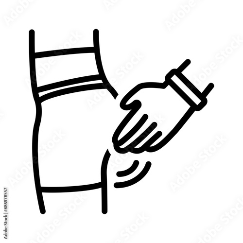Black line icon for Sexual abuse