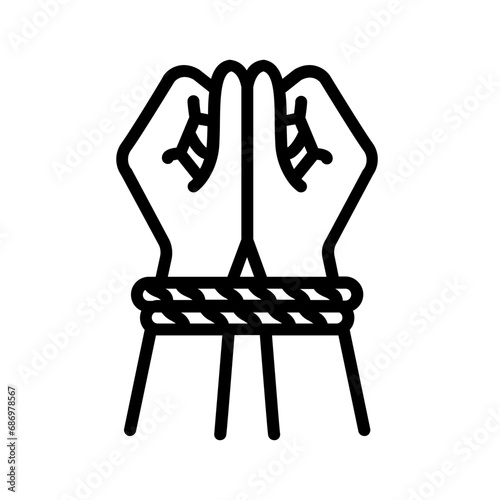 Black line icon for Coerced