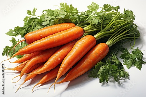 Healthy Food Ultra High Detail Carrot Image on White Background Generative AI