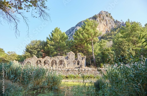 Fototapeta Naklejka Na Ścianę i Meble -  The ruins and beaches of Olympos in Antalya Province, Turkey