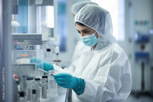 Woman working at a bio medical lab 