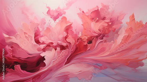 Abstract background, Desert Flower is a warm and engaging pink whose blooms thrive under the sun.Trendy color of the year 2024, acrylic paint photo