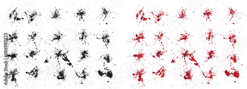 Set of splash brush stroke dirty isolate vector