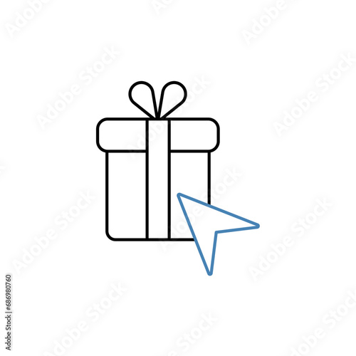 buy gift online concept line icon. Simple element illustration. buy gift online concept outline symbol design.