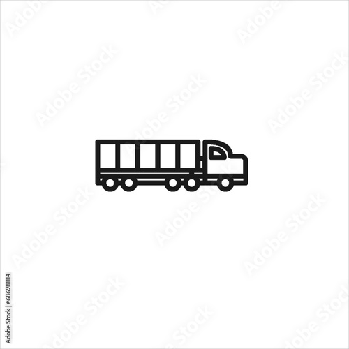 vector image of a truck, white and black background