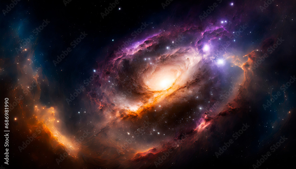 Fototapeta premium 宇宙空間の中に広がる星雲