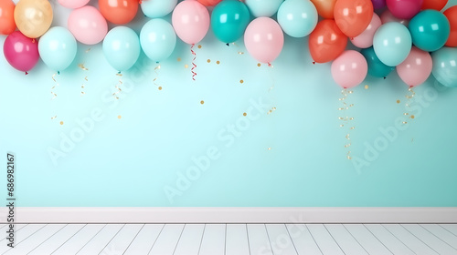 Colorful balloons decoration for birthday celebrations.