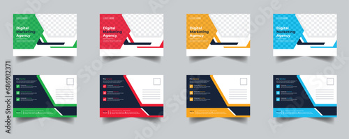 Modern Creative Corporate Post Card Template, Vector Template for Opening Invitation Editable, Professional Business Postcard Design, Event Card Design, Invitation Design, Direct Mail EDDM Template