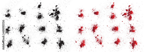 Inkblot dirty splash texture illustration set