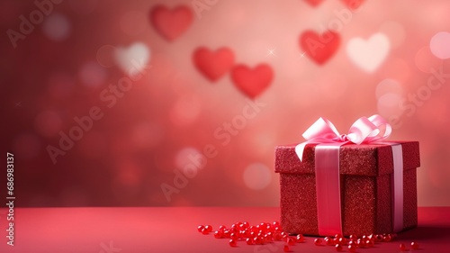 Valentine's gift, copy space, generative ai © Nia™