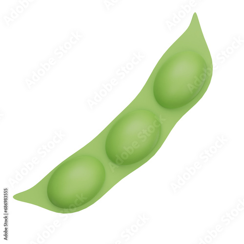 3D Edamame Illustration