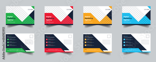 Modern Creative Corporate Post Card Template, Vector Template for Opening Invitation Editable, Professional Business Postcard Design, Event Card Design, Invitation Design, Direct Mail EDDM Template