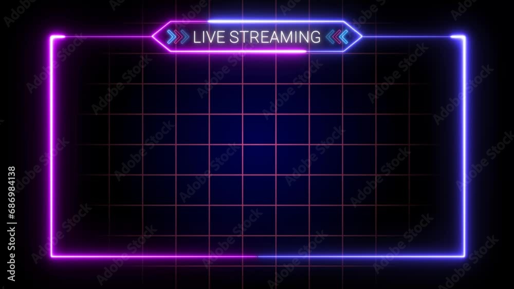 live streaming neon text frame animation box frame neon frame live streaming game live 4k