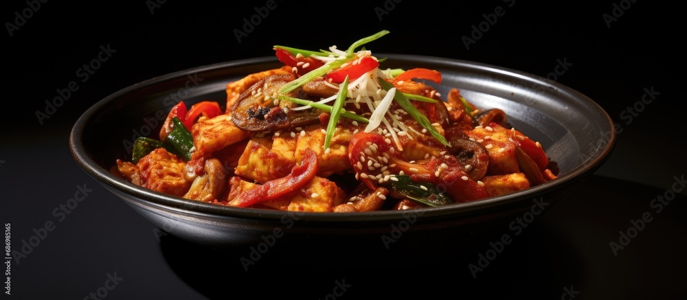 Korean dish with Chinese influences, jjamppong. Korean dish with Chinese influences, jjamppong.