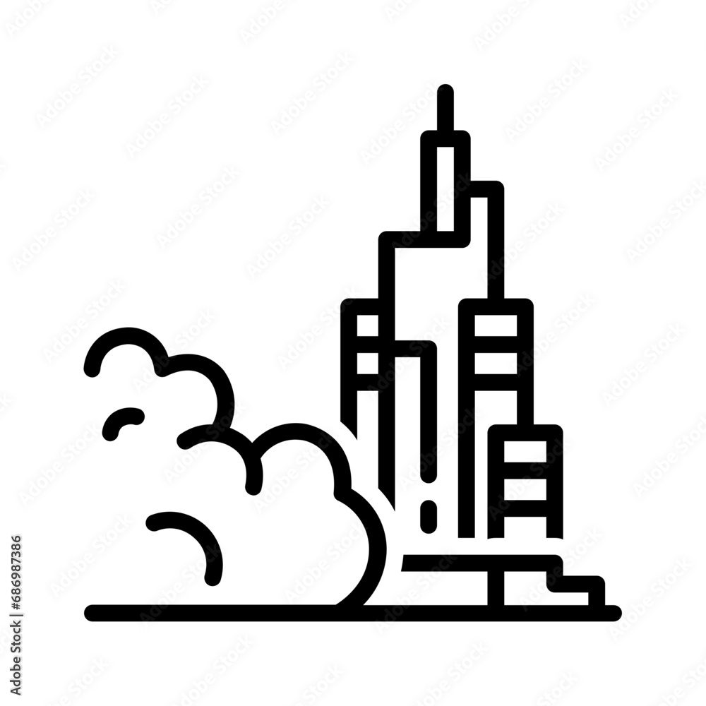 Obraz premium Black line icon for Smog