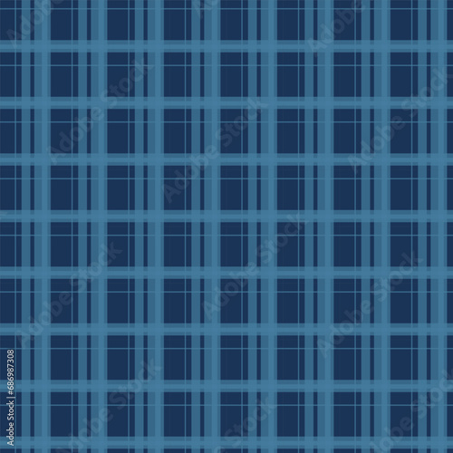Flannel Pattern Vector Desing. Blue Color