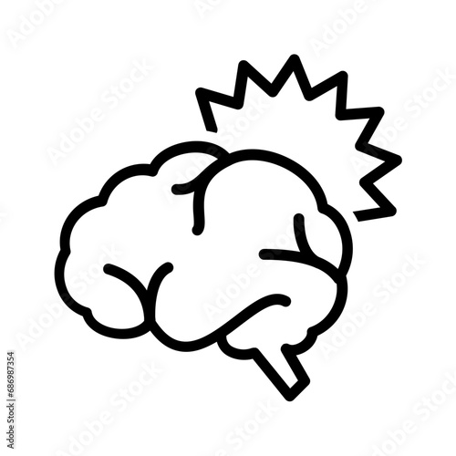 Black line icon for Brain contusion