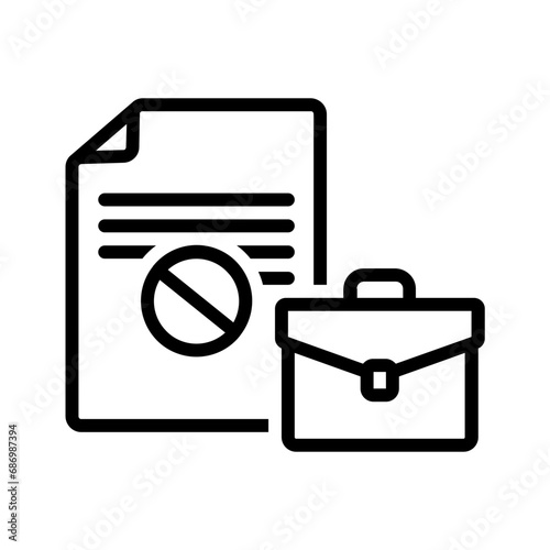 Black line icon for Termination