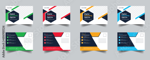 Modern Creative Corporate Post Card Template, Vector Template for Opening Invitation Editable, Professional Business Postcard Design, Event Card Design, Invitation Design, Direct Mail EDDM Template