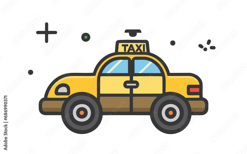 taxi cab or yellow cab isolated on white taxi cab or yellow cab isolated on white