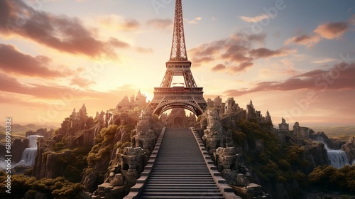 Photograph an iconic landmark  such as the Eiffel Tower
