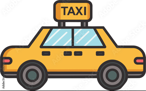 taxi cab or yellow cab isolated on white