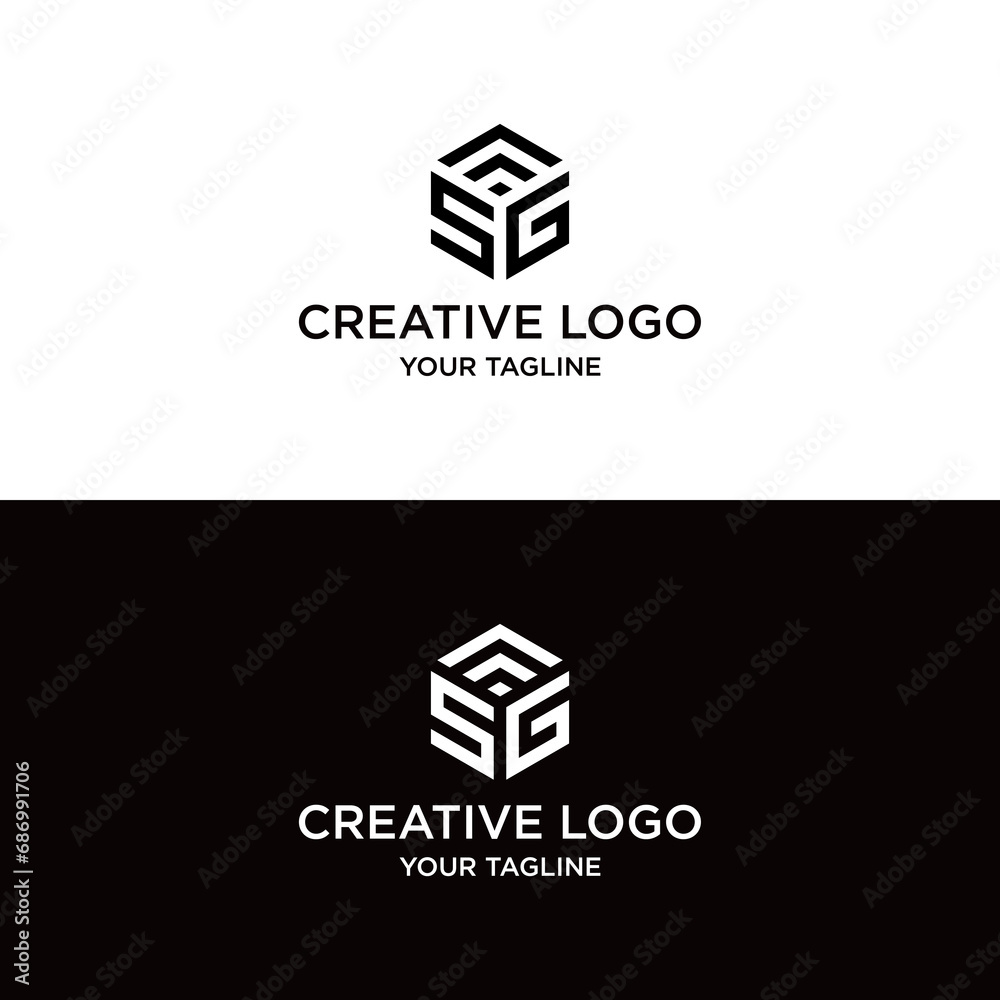vektor desain logo SG huruf kreatif