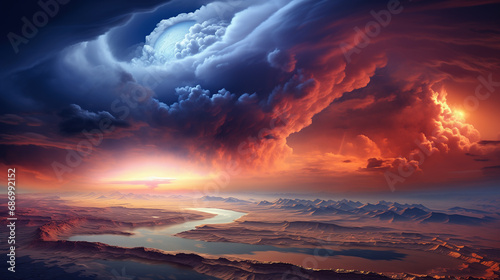 Dramatic Cloudscape Abstract Background 