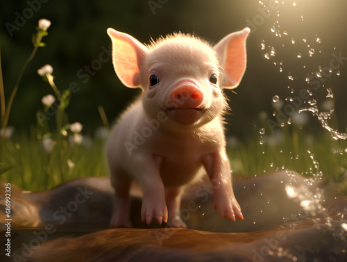 pig in a field © krit
