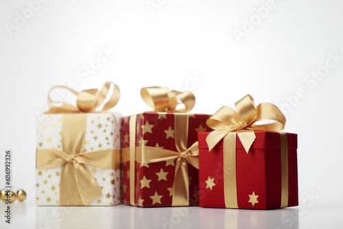 christmas gifts boxes on white background © Irfan Hameed