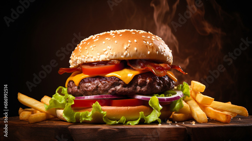 Mouth-watering photo of juicy burger