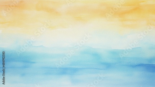 watercolor painting of abstract ocean horizon sunset background template © fledermausstudio