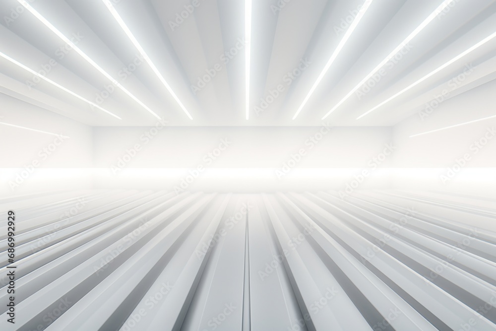 Obraz premium abstract geometric white technology minimal lines futuristic background - corporate presentation or banner