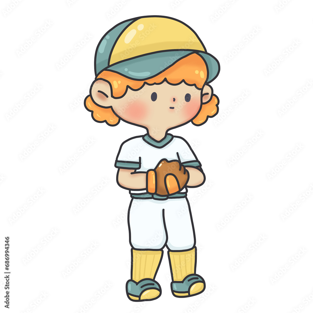 Cartoon baseball player 