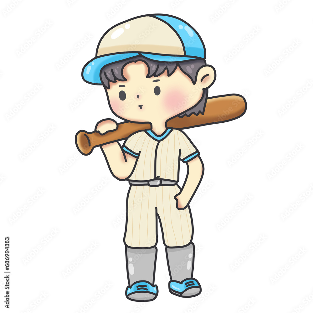 cartoon baseball player