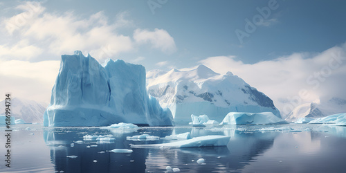 iceberg in polar regions,Polar Ice Image,Environmental Change Icy Surroundings Image,Polar Environment Image © Bubble
