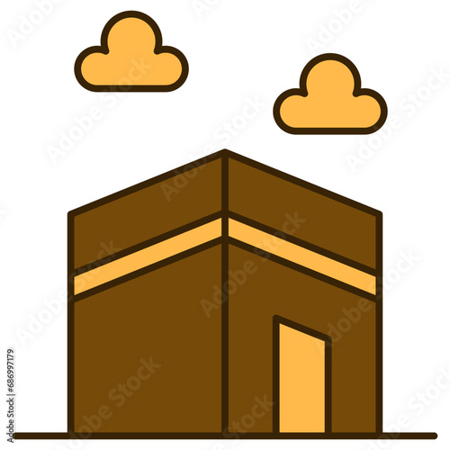 kaaba muslim mosque building illustration