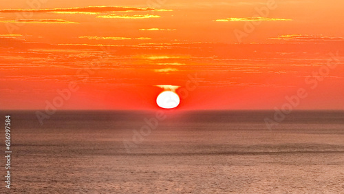 Winter sunrise in the East Sea of Korea