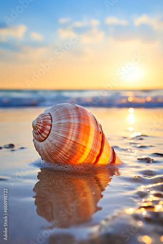 shell on the beach. snail on the beach.