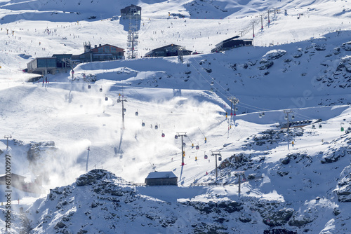 chairlifts, gondolas, ski lifts to the slopes of the ski resort