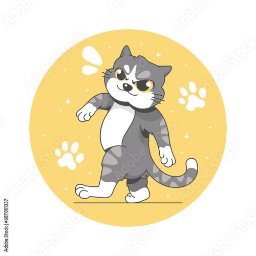 funny cat meme vector 